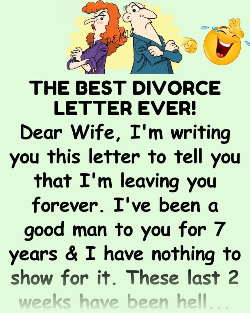 Best divorce letter ever. This is Hilarious. - factfable